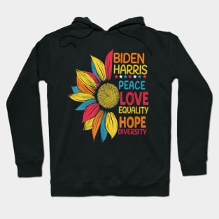 Biden Harris 2020 Peace Love Equality Hope Diversity Hoodie